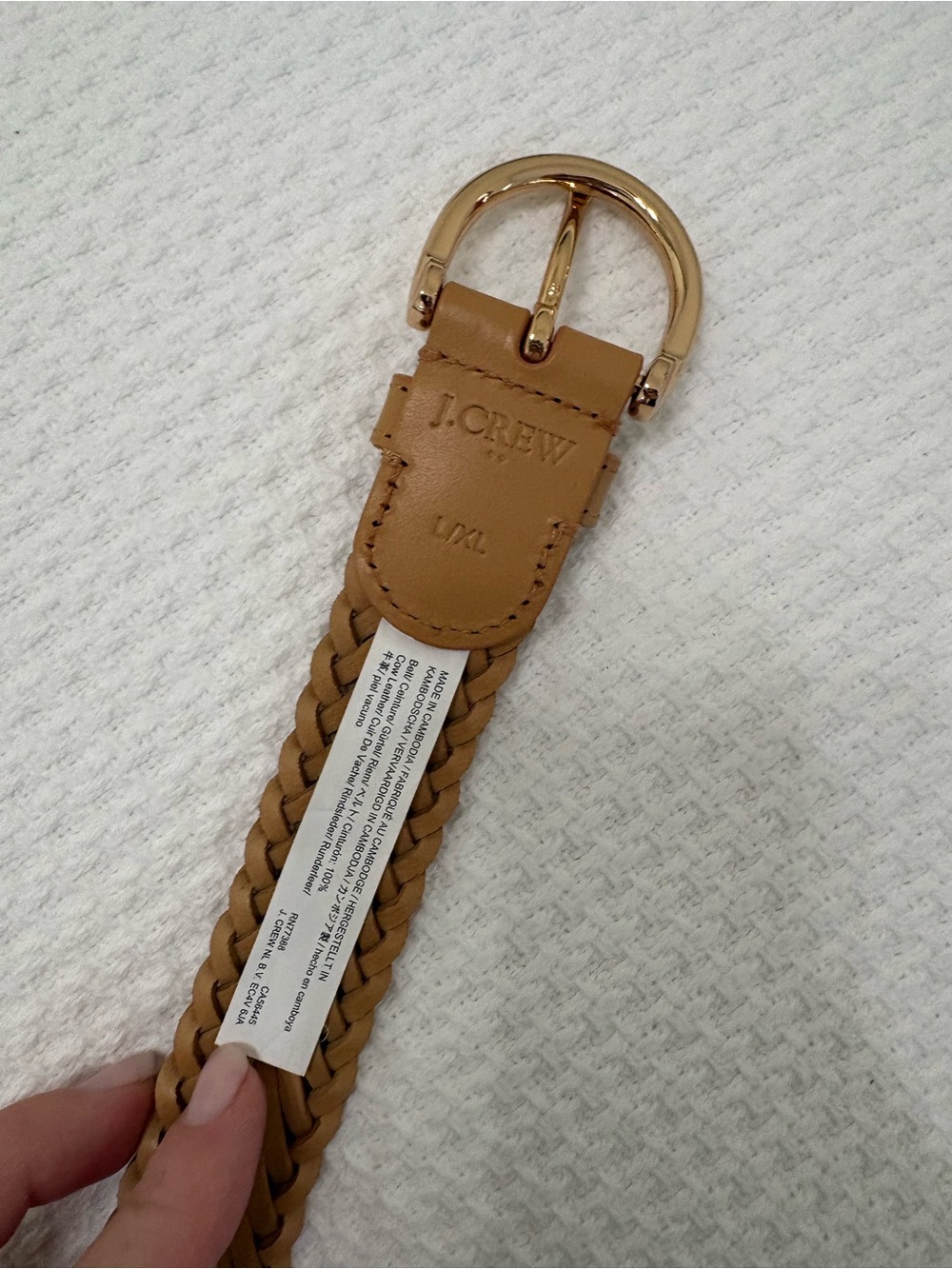 J. Crew Braided Leather Belt in Cognac Size L/XL - Picture 3 of 4
